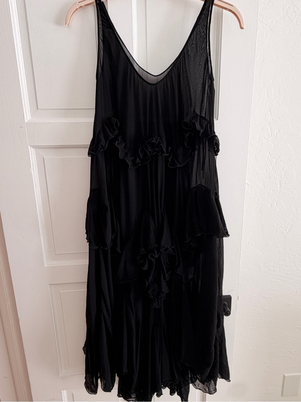 Black Ruffle Tiered Women's Dress